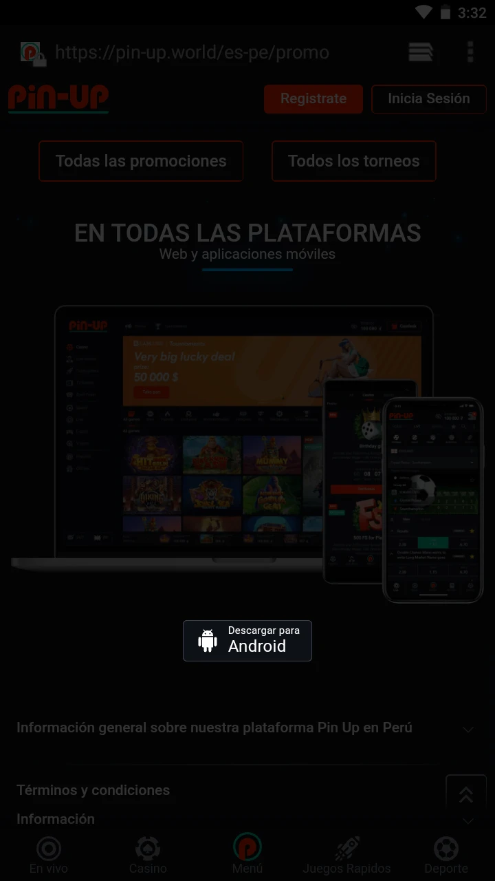 Descarga la aplicación Pin Up en tu dispositivo Android.