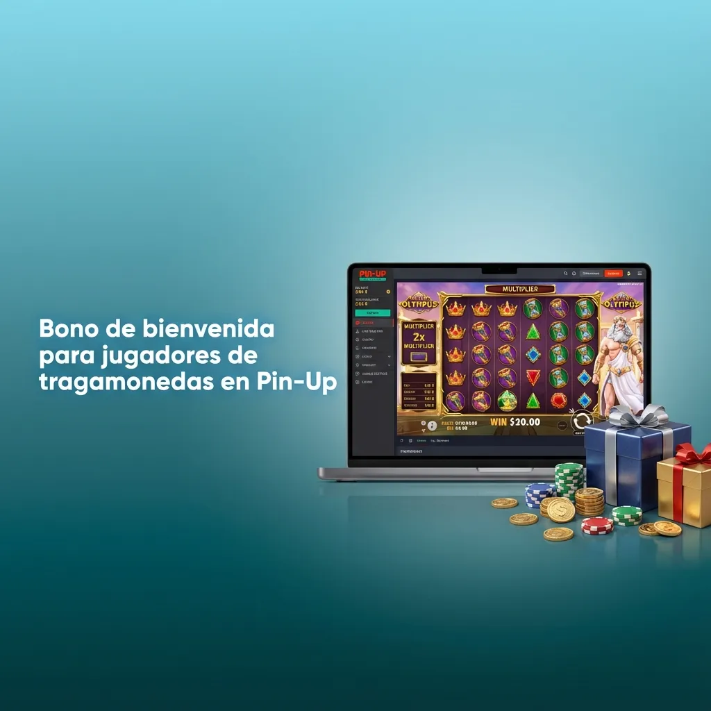 Banner de Pin-Up Casino que anuncia bono de bienvenida +120% hasta 300 USD y 250 giros gratis para tragamonedas