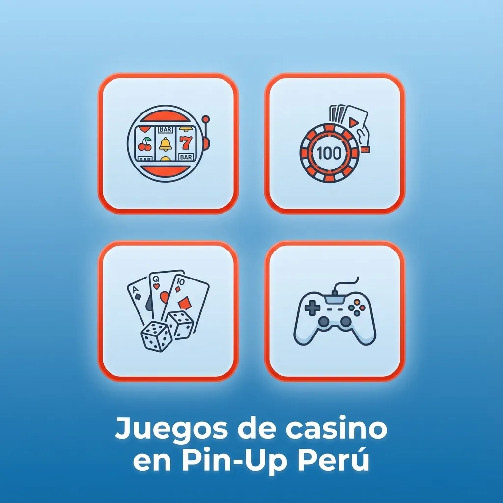 Interfaz de casino Pin-Up Perú mostrando tragamonedas, ruleta, blackjack, póker y mesas en vivo con crupieres reales