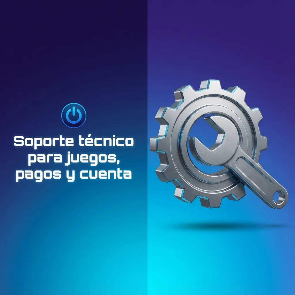 Ilustración de soporte técnico para juegos y pagos, con íconos de chat, correo y teléfono sobre una plataforma digital