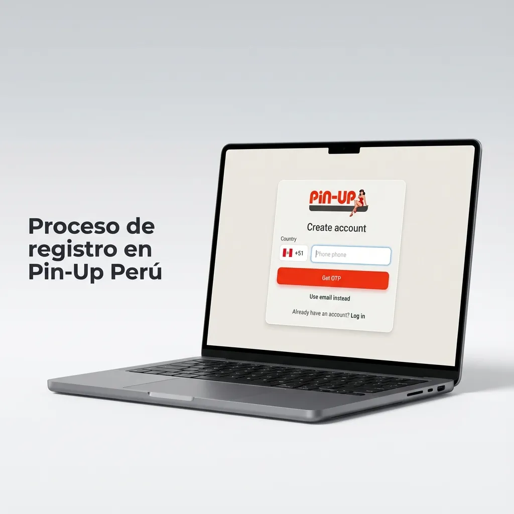 Infografía en español que muestra paso a paso el proceso de registro en el sitio de apuestas Pin-Up Perú