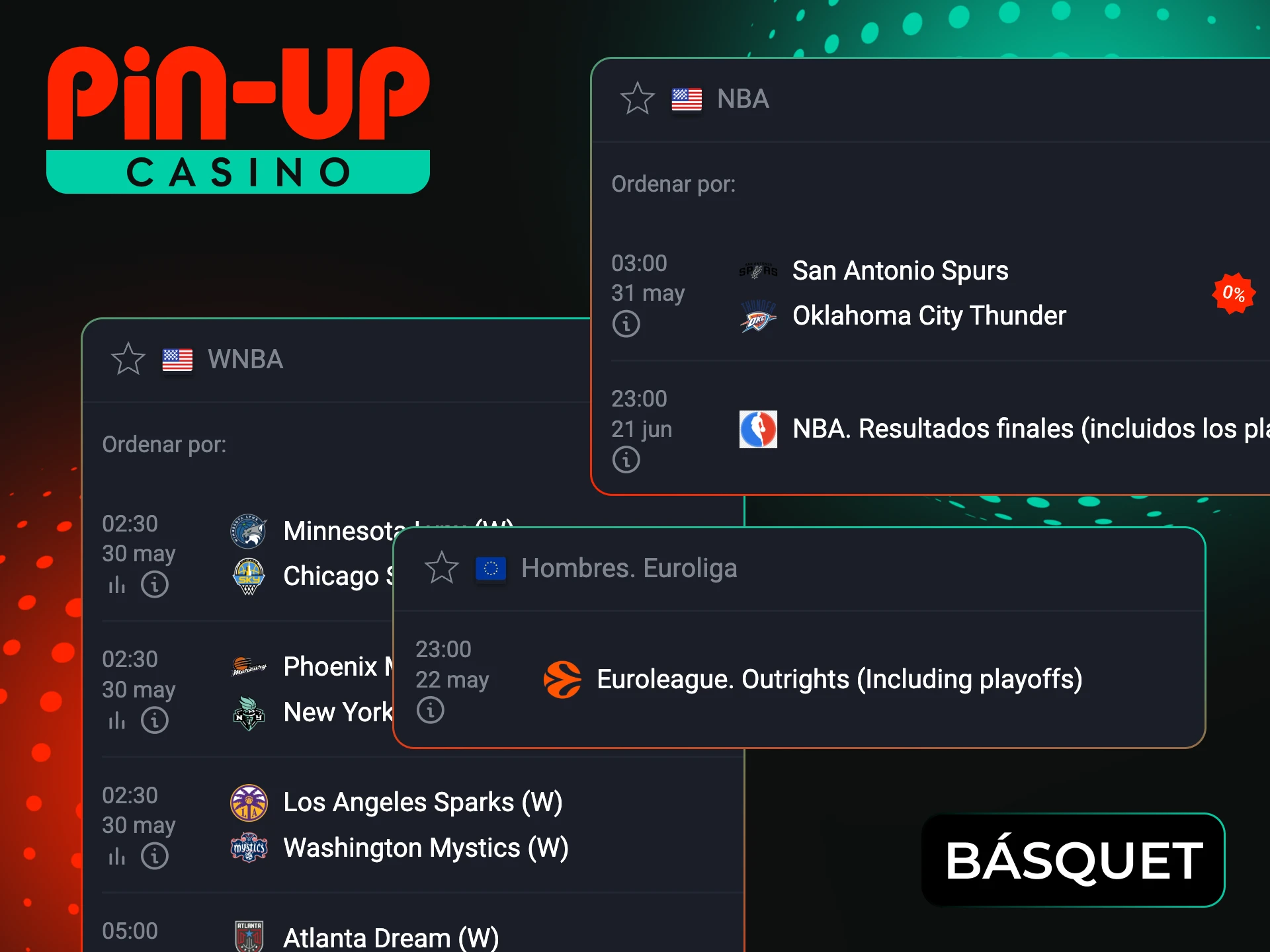 La plataforma de apuestas Pin-Up ofrece torneos de baloncesto populares.