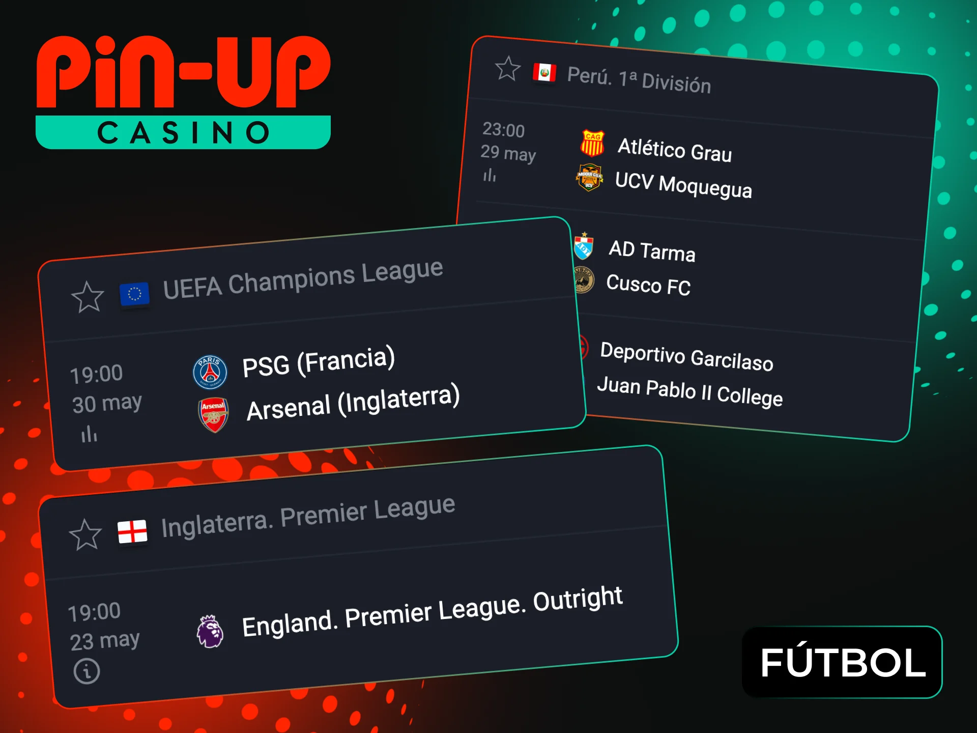 Disfruta apostando en partidos de fútbol populares en la plataforma Pin-Up.