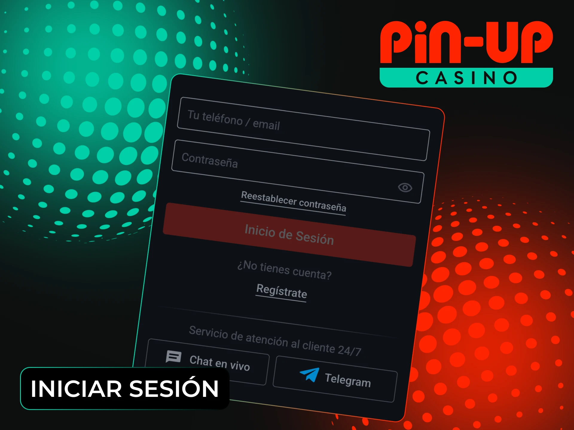 Inicia sesión en tu cuenta de Pin-Up con las credenciales registradas.