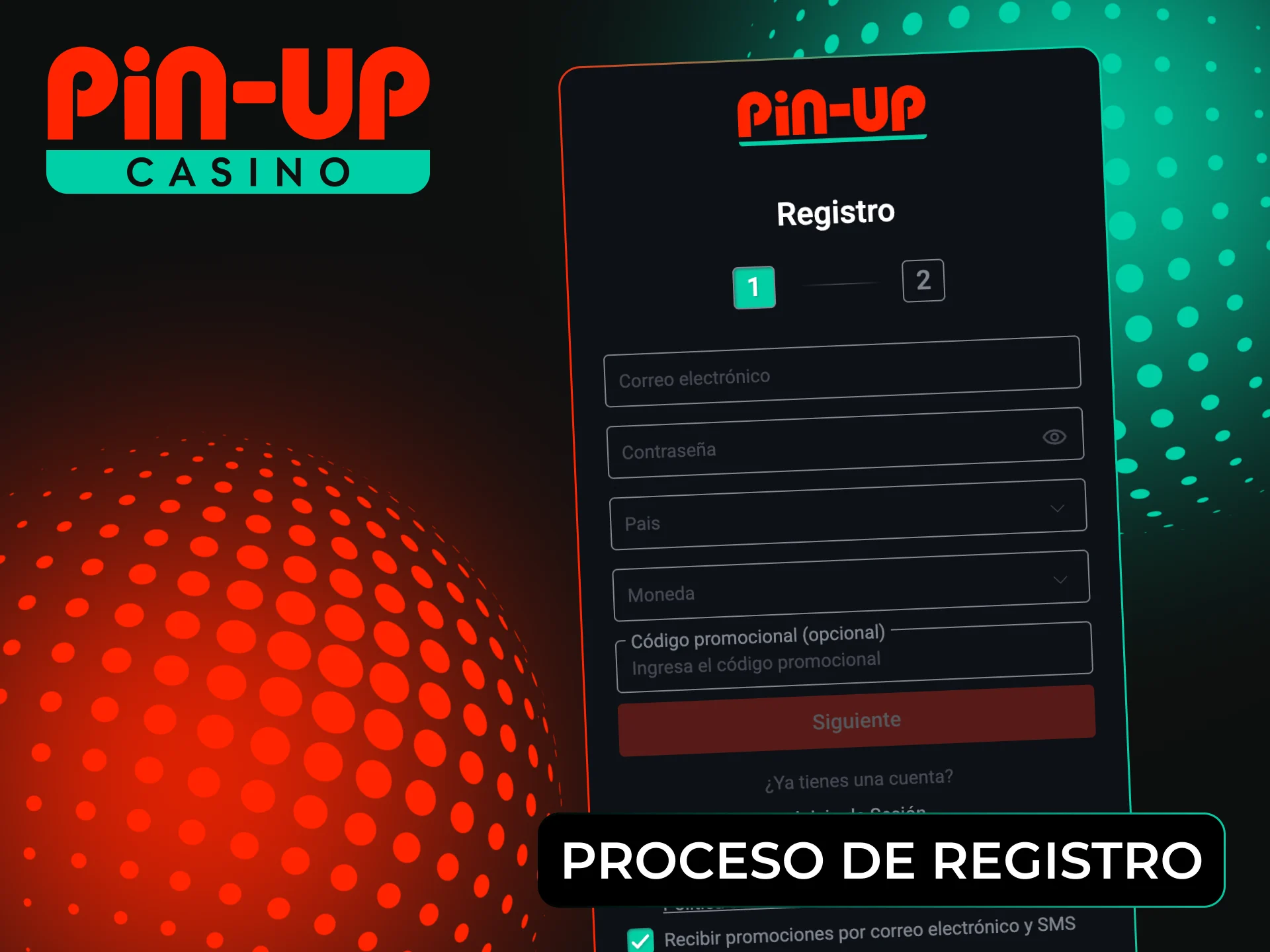Utilice la guía paso a paso para el proceso de registro de Pin-Up.