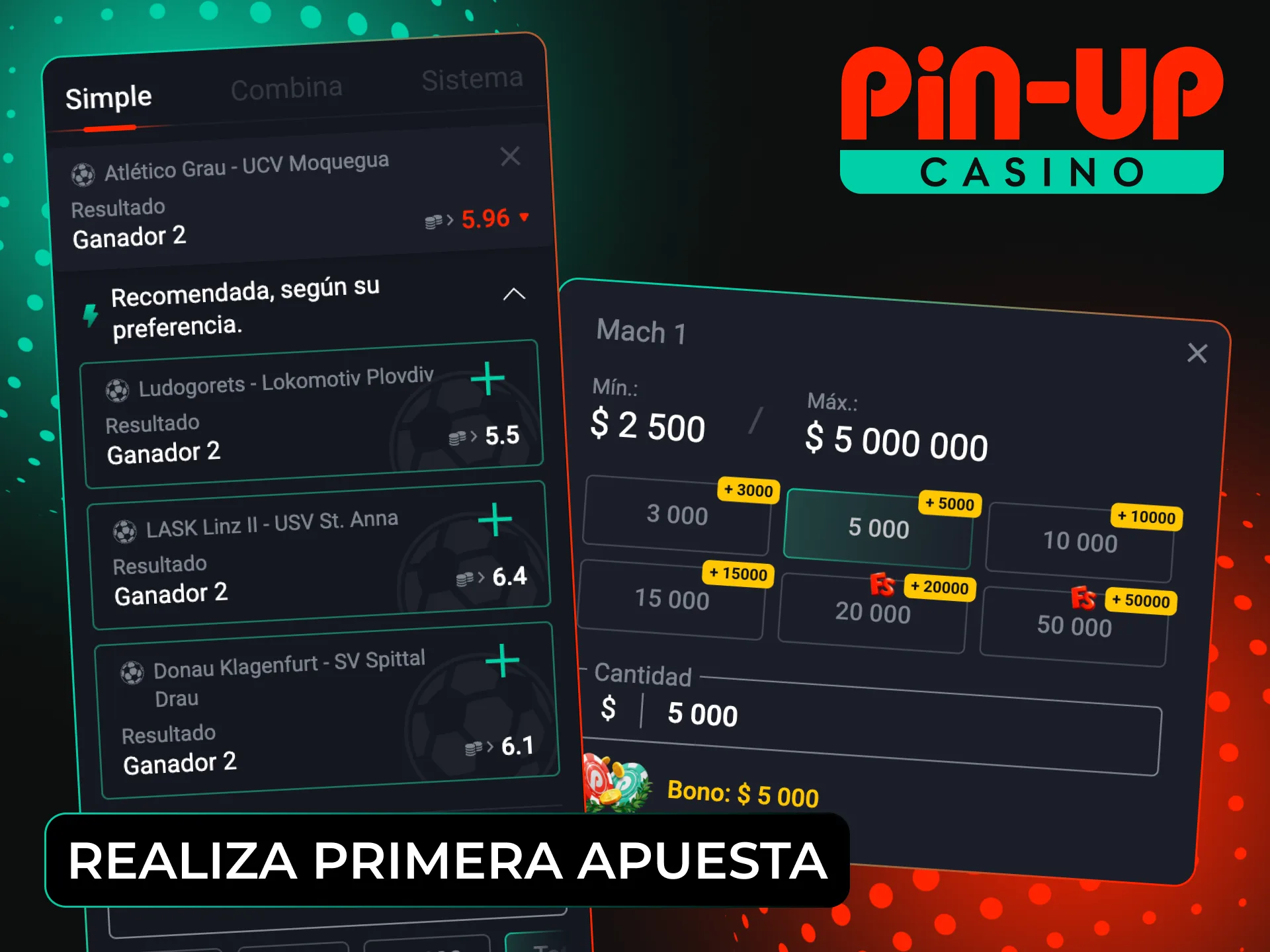 Sigue la guía para realizar tu primera apuesta en Pin-Up.