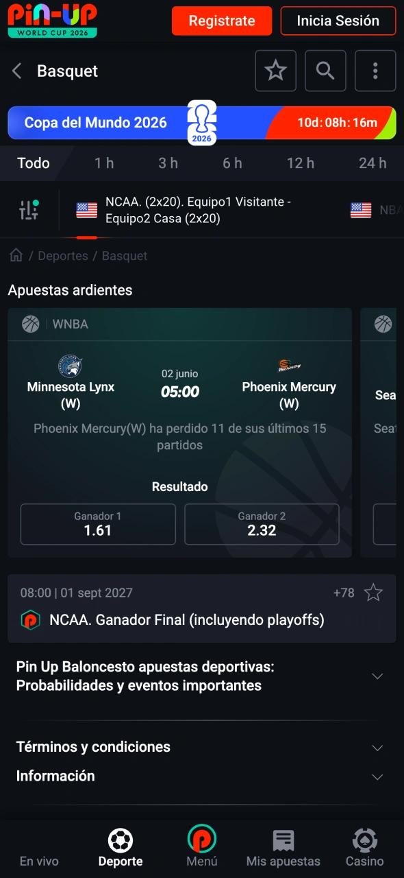 Empieza a apostar en deportes con la aplicación Pin-Up.