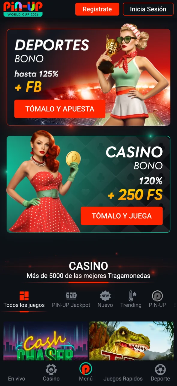 Visita la página principal de Pin-Up Casino.