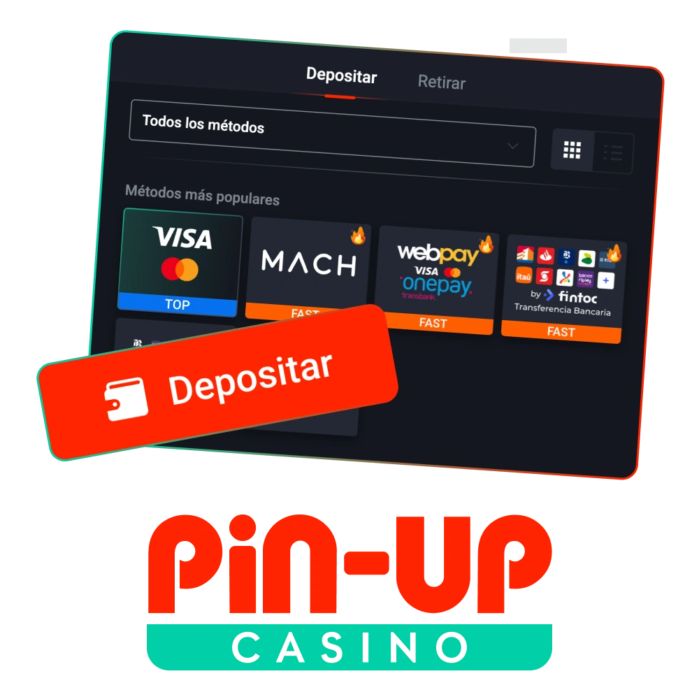 Deposita en tu cuenta de forma segura en el Pin-Up Casino oficial.