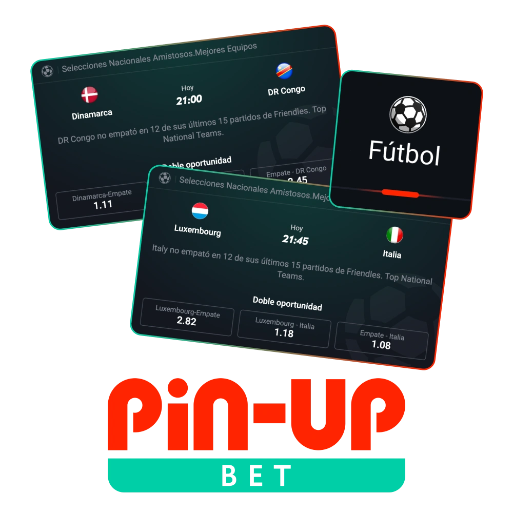Realiza tus apuestas en partidos de fútbol populares en Pin-Up oficial.