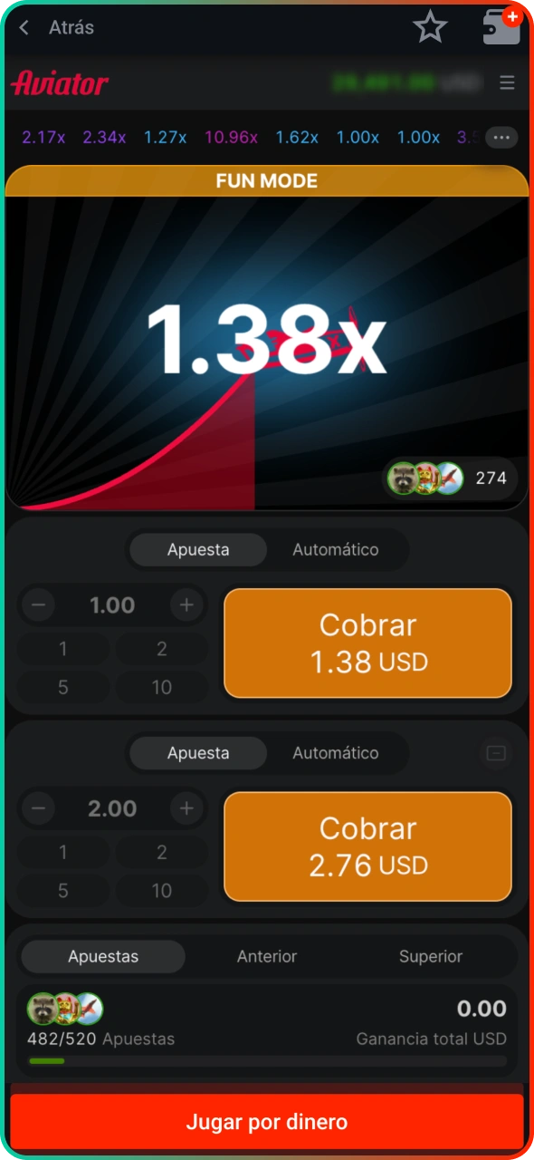 Inicia el juego Aviator en Pin-Up.