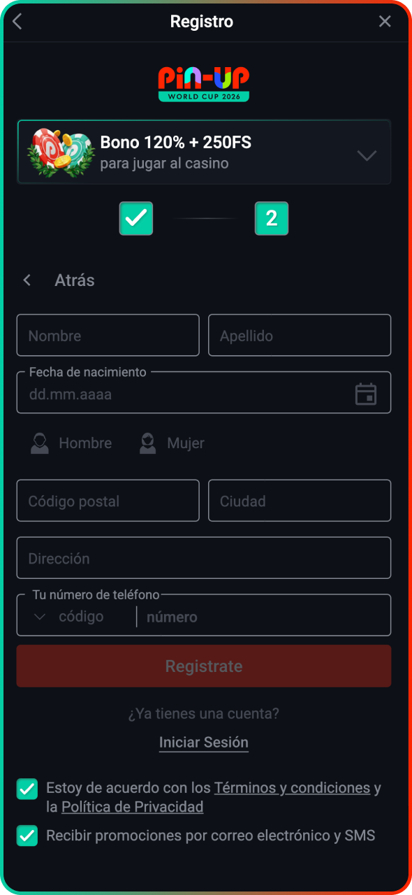 Regístrate en Pin-Up para empezar a jugar a Aviator.