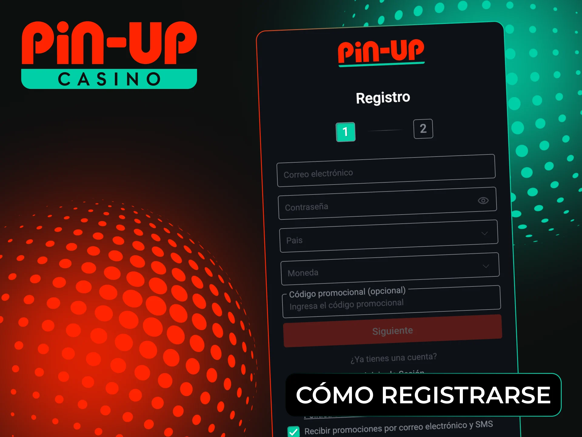 Utilice la guía paso a paso para el proceso de registro de Pin-Up.