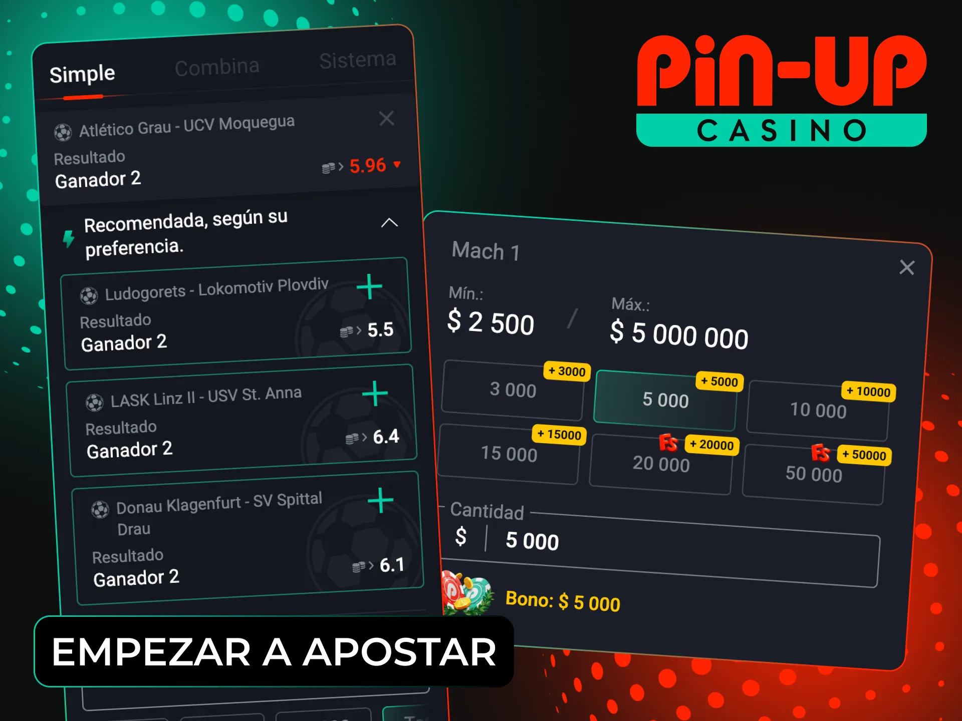 Sigue la guía para realizar tu primera apuesta en Pin-Up.
