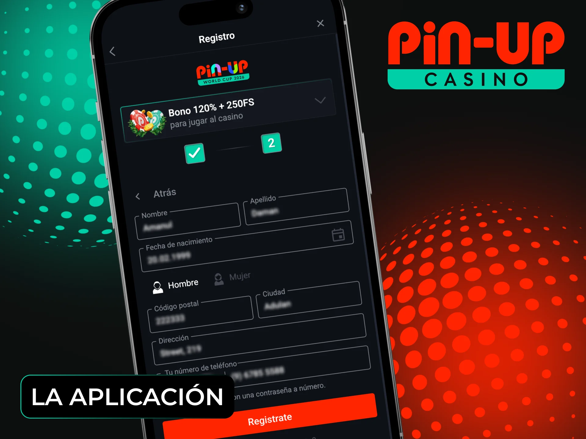 La aplicación móvil Pin-Up te ofrece una forma sencilla de crear una cuenta.