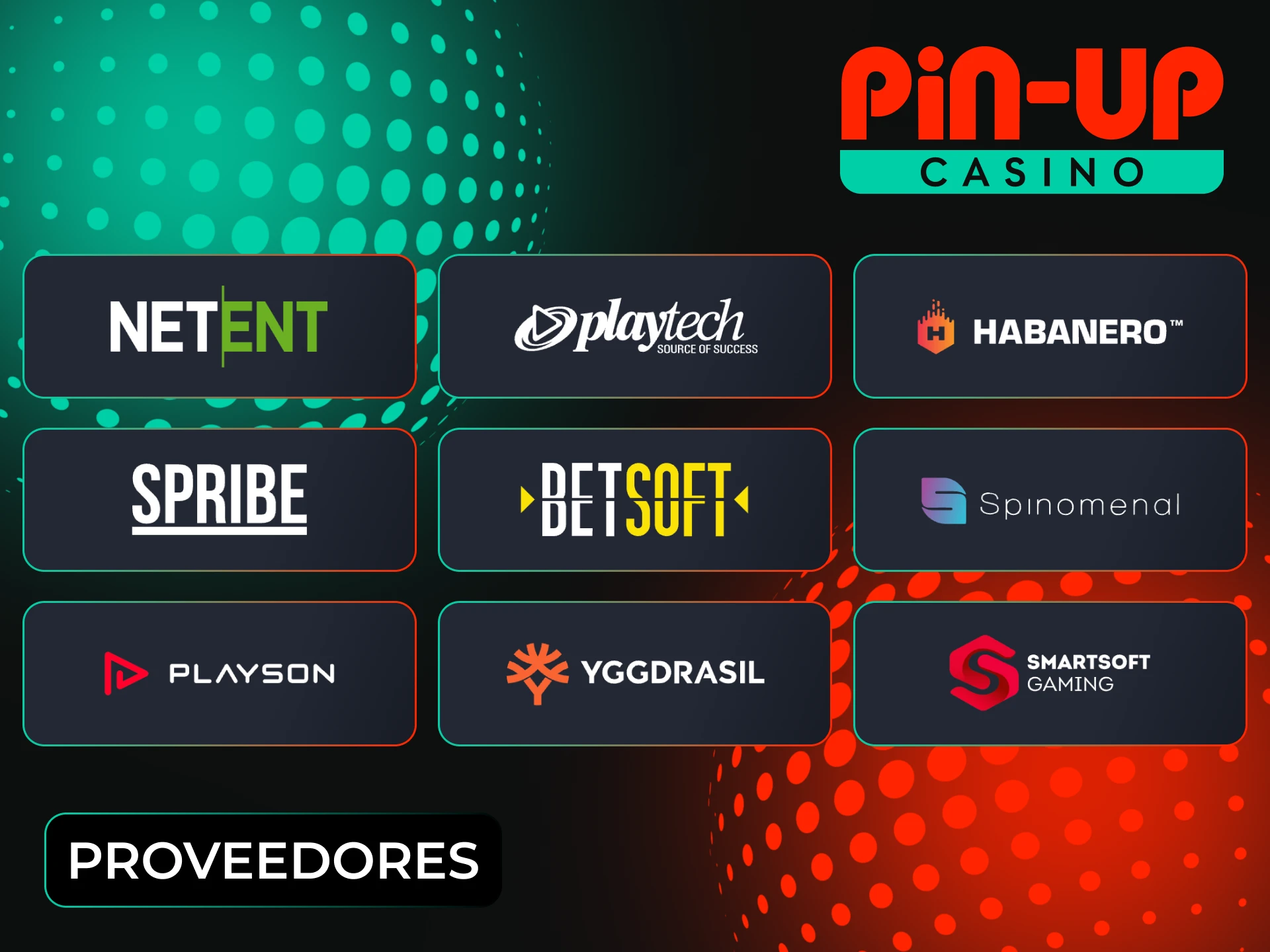 Pin-Up Casino colabora con una amplia gama de proveedores de software.